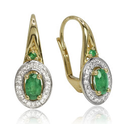 Diamantové náušnice s prírodnými smaragdmi LEA1495.SP