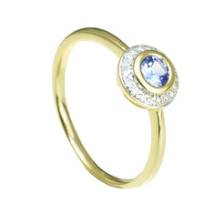 GOLDIE Zlatý prsteň s tanzanitom a diamantmi Mikaela LRG280.AVX